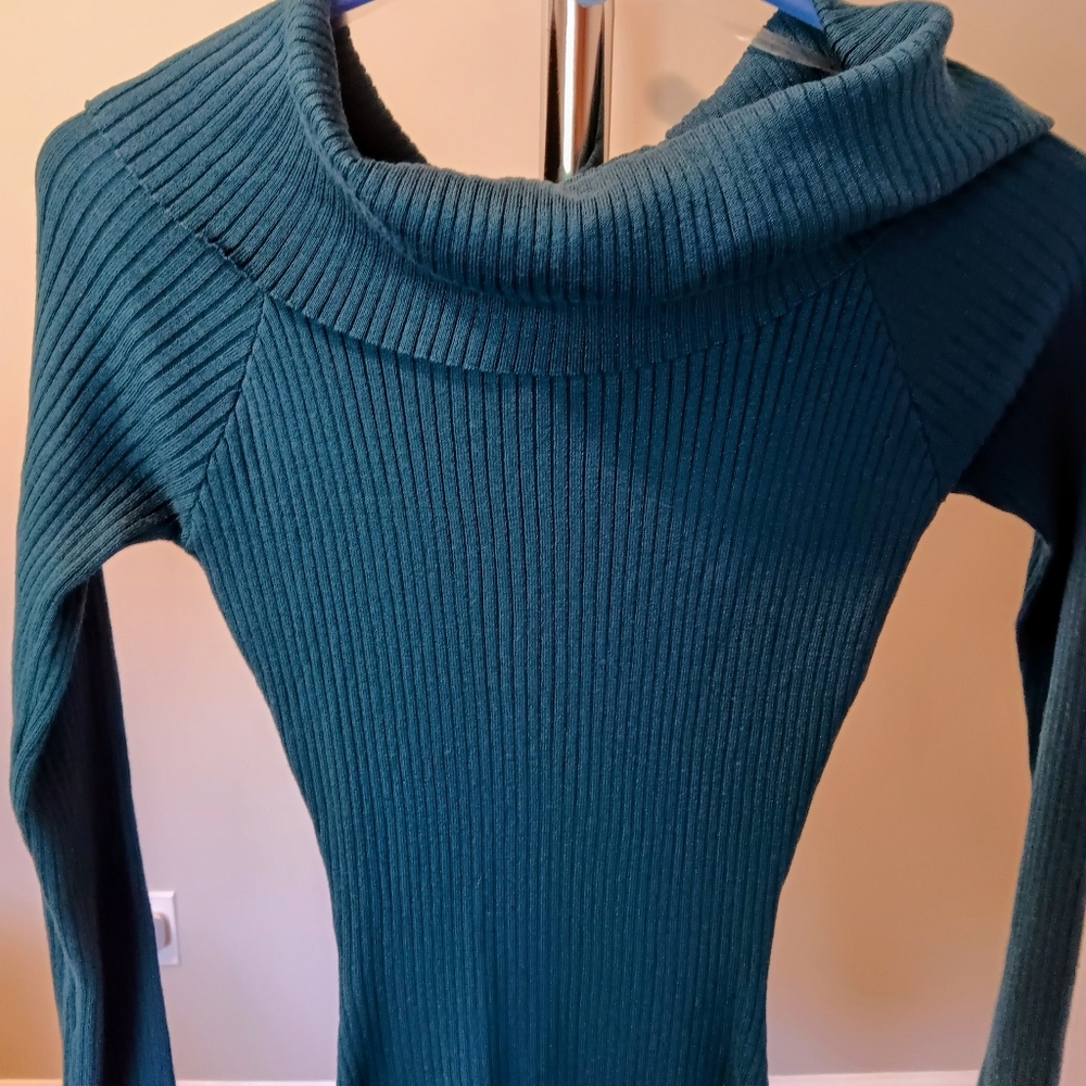 Teal Ribbed Women's Sweater